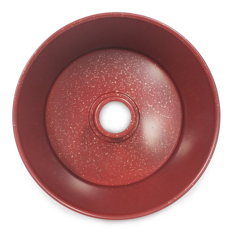 casaWare Angel Food Cake Pan 9.5-inch (15-Cup) Ceramic Coated NonStick (Red - Granite) - Image 3
